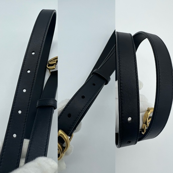 Authentic Gucci Marmont 20mm thin Black leather belt - Picture 9 of 10